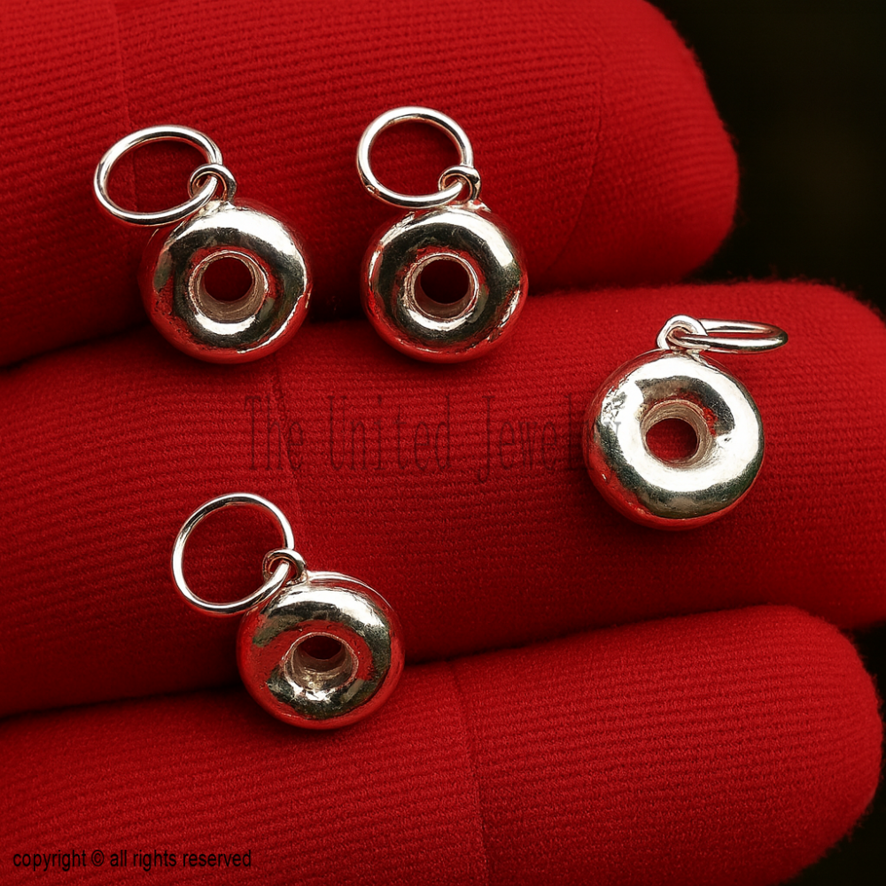 Handmade Sterling Silver Bagel Pendant - 15mm