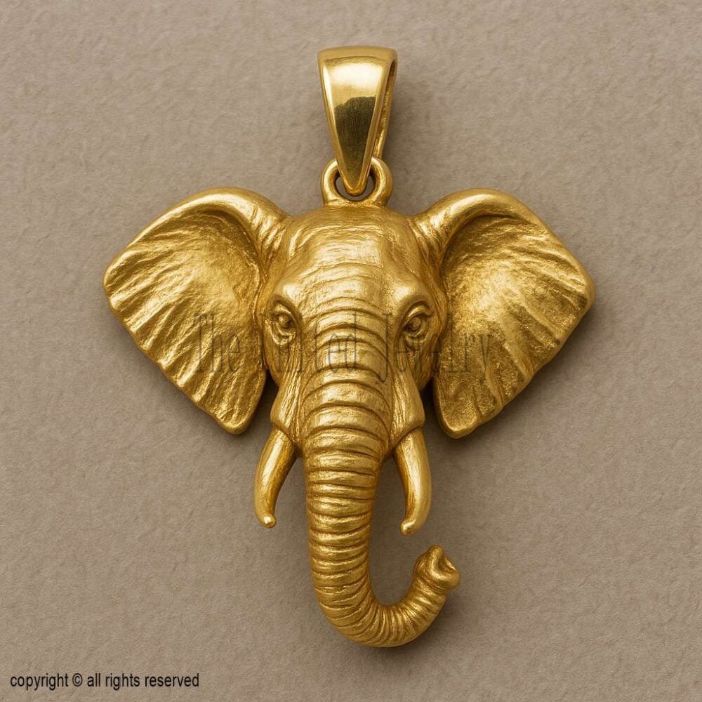 Gold Plated Sterling Silver Elephant Pendant Necklace
