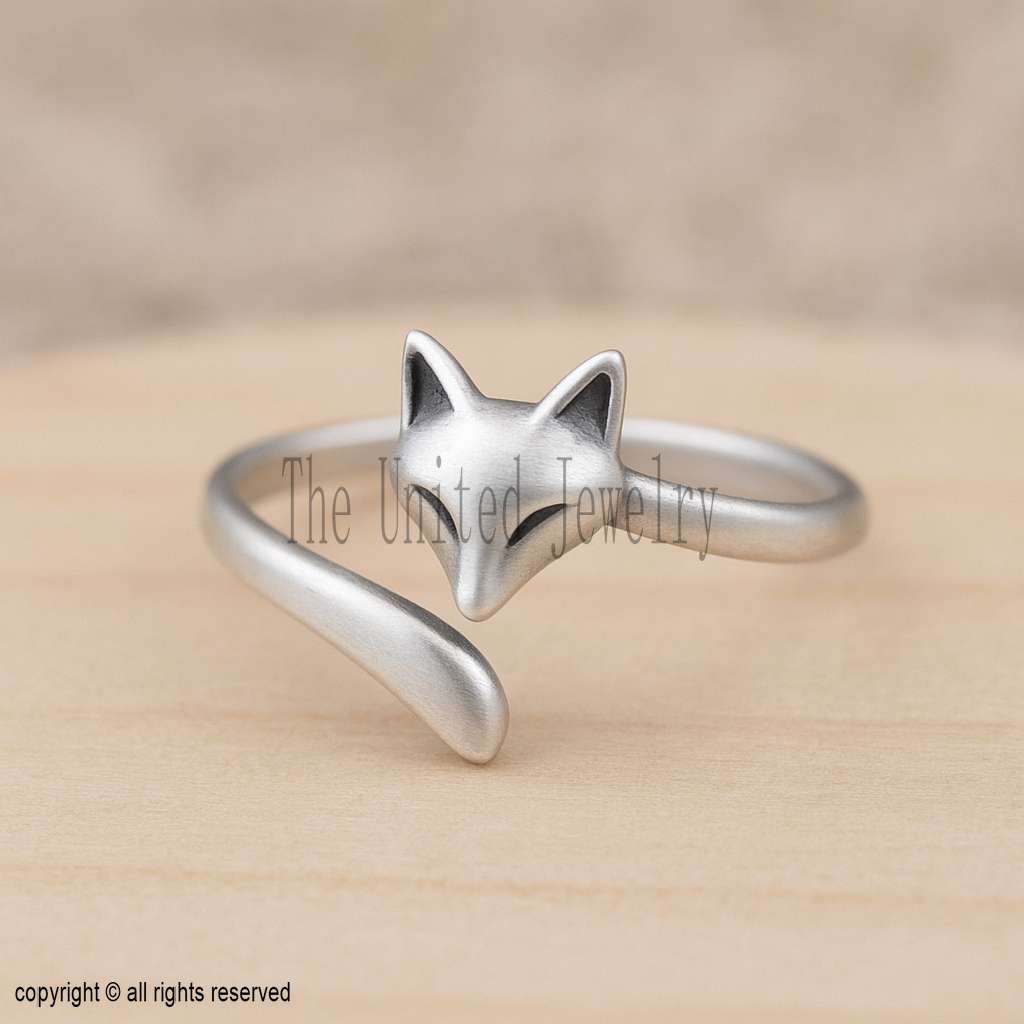 925 Sterling Silver Adjustable Fox Ring – Animal Spirit Jewelry, Woodland Nature Inspired Ring