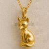 Gold Fox Pendant Necklace – 925 Sterling Silver, 18K Gold Plated Animal Totem Jewelry