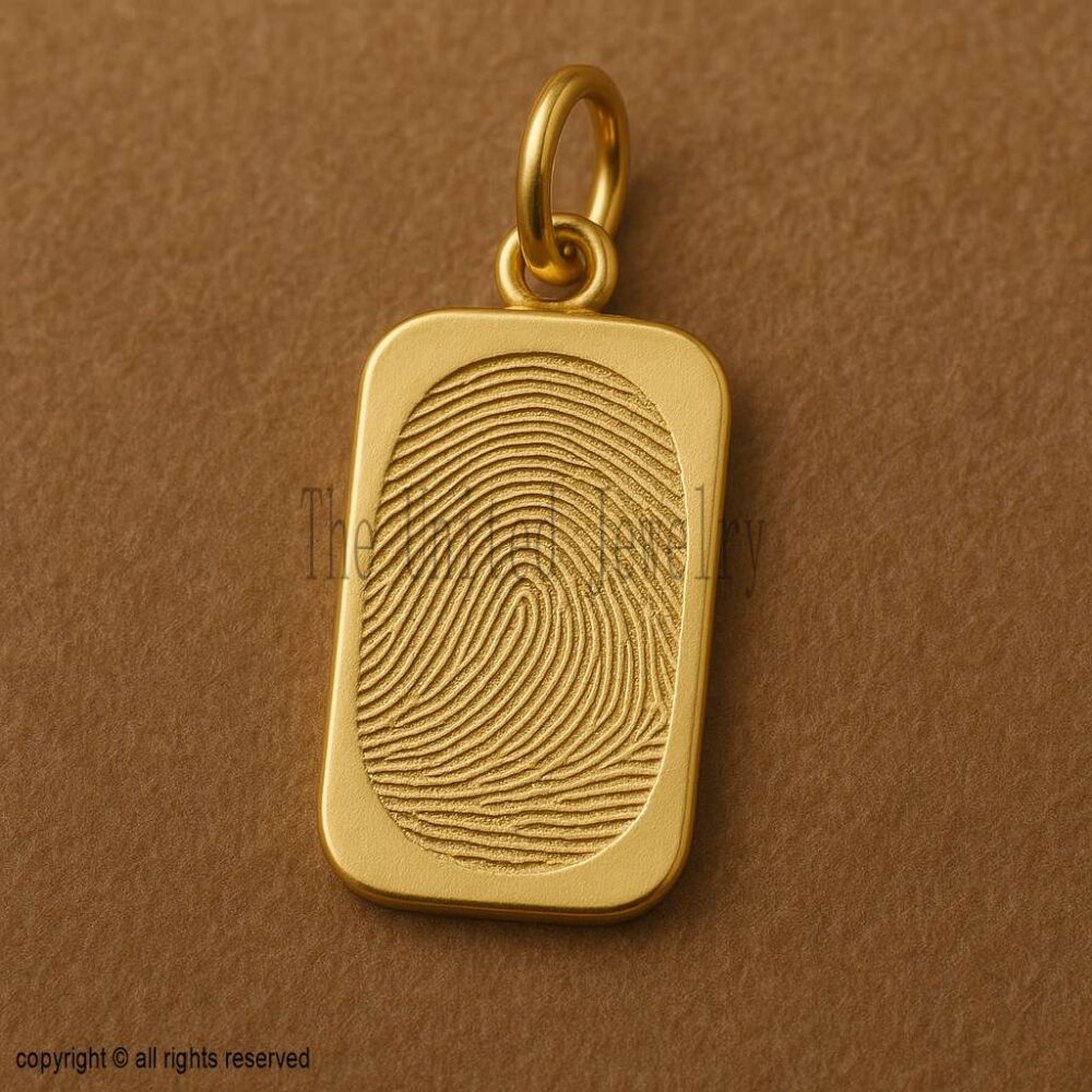 Gold Plated Fingerprint Pendant | Sterling Silver Custom Necklace