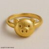 Gold Pig Ring: Sterling Silver 18K Plated Animal Jewelry