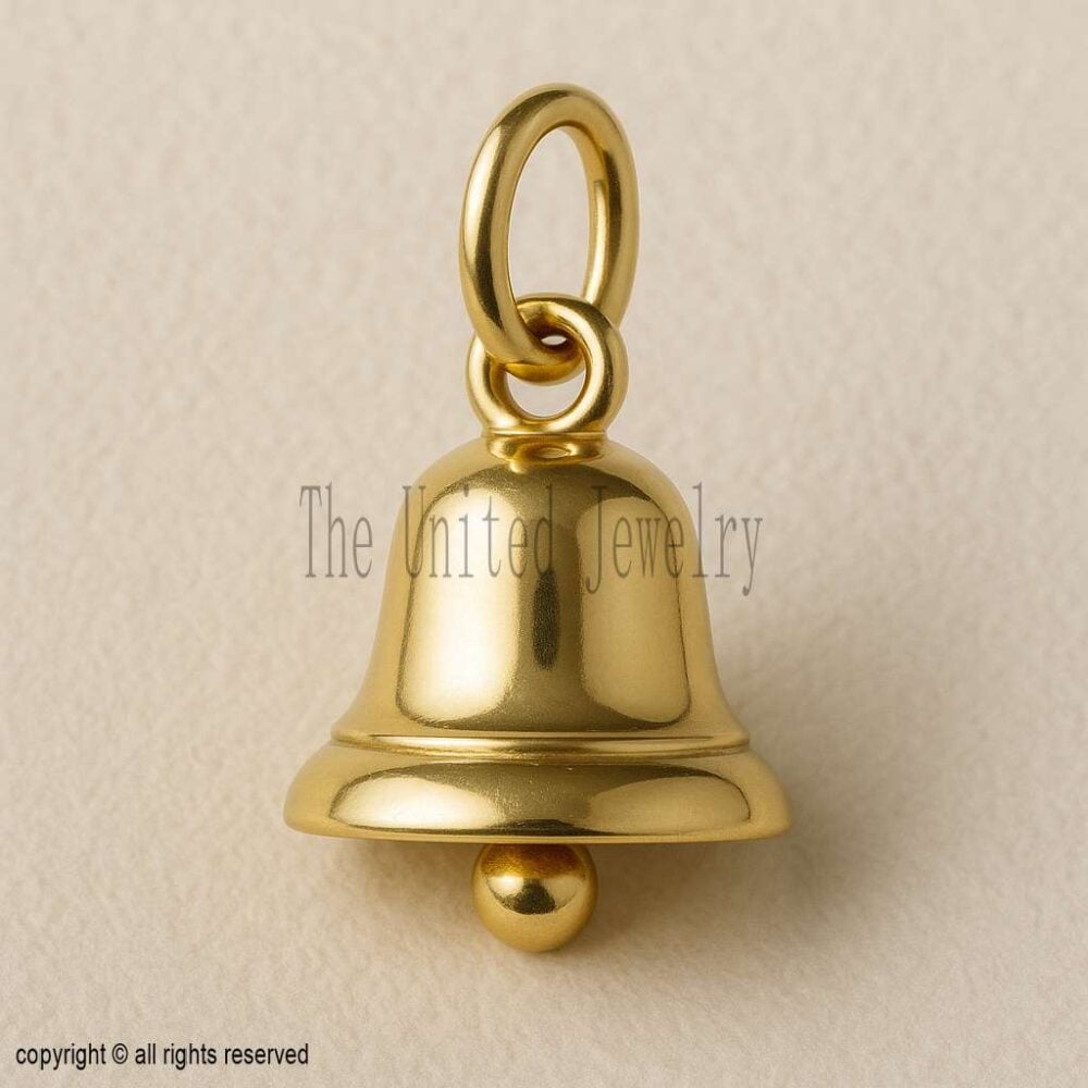 18K Gold Plated Sterling Silver Bell Charm Pendant
