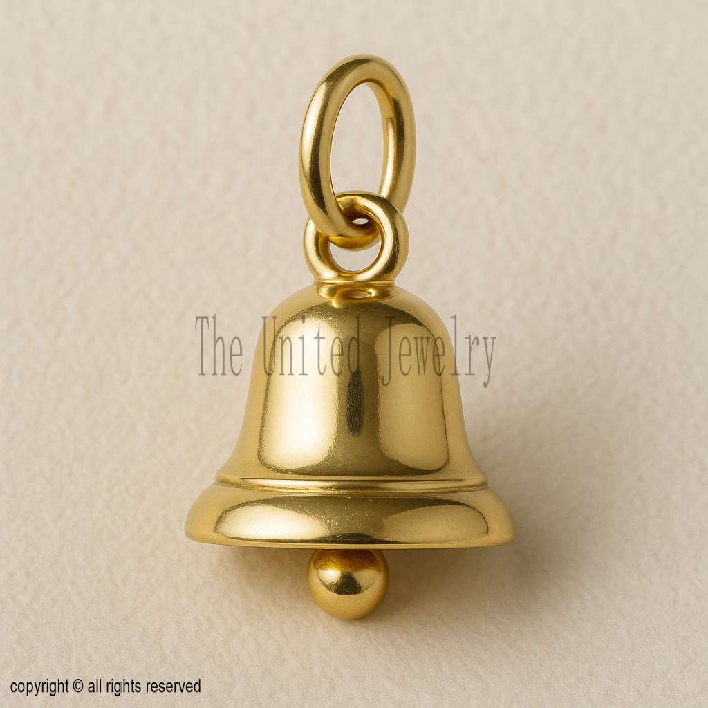 18K Gold Plated Sterling Silver Bell Charm Pendant