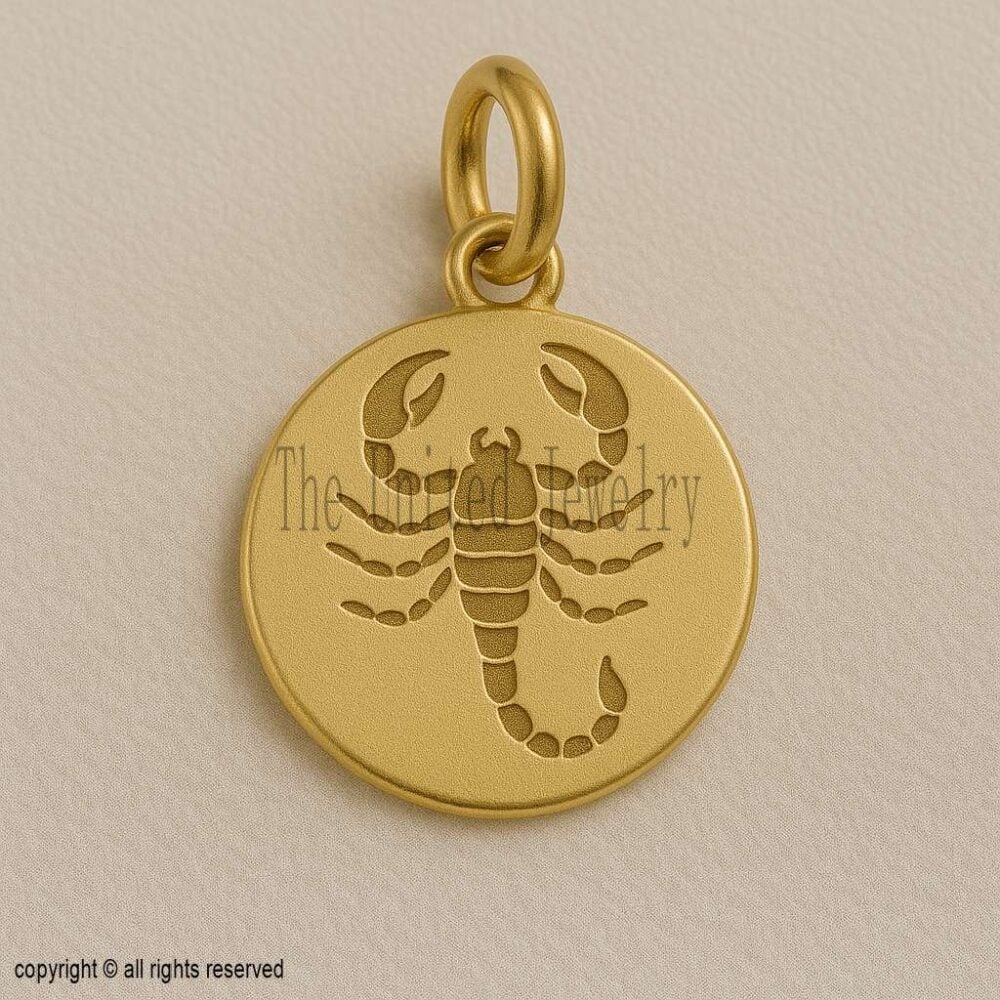 Scorpio Zodiac Pendant – 925 Sterling Silver Gold Plated Astrology Jewelry Charm, Horoscope Necklace