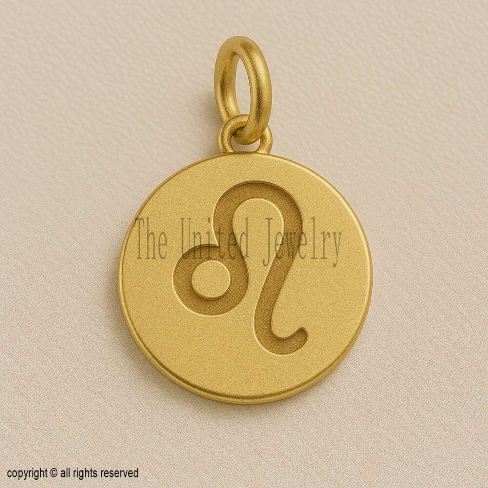 18K Gold Plated Leo Zodiac Medallion – Sterling Silver Pendant Necklace