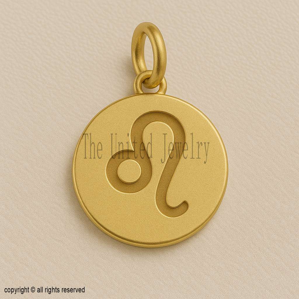 18K Gold Plated Leo Zodiac Medallion – Sterling Silver Pendant Necklace