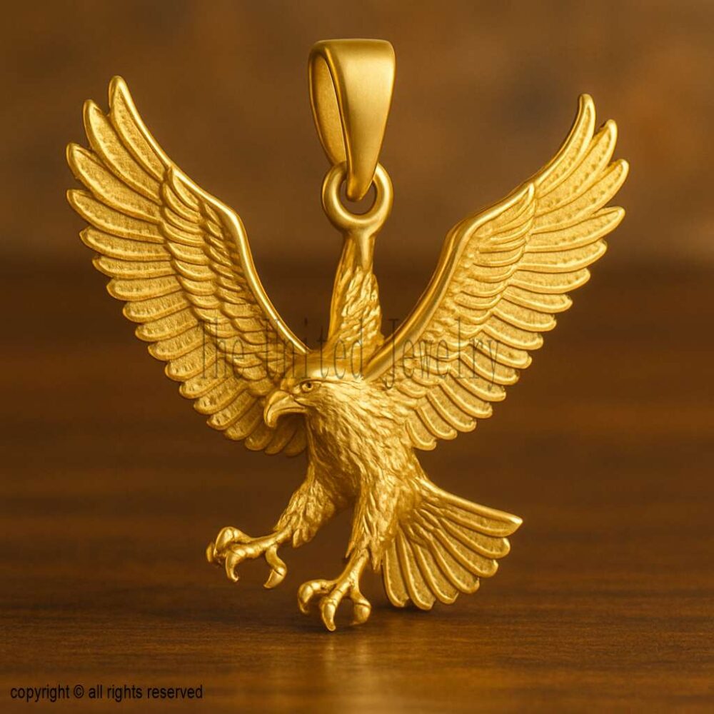 Gold Plated Sterling Silver Eagle Pendant | Symbol of Freedom