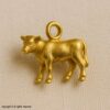 Gold Plated Sterling Silver Cow Pendant Necklace: Animal Charm Jewelry