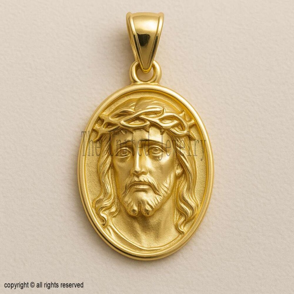 925 Sterling Silver Jesus Pendant | Gold Plated Religious Necklace
