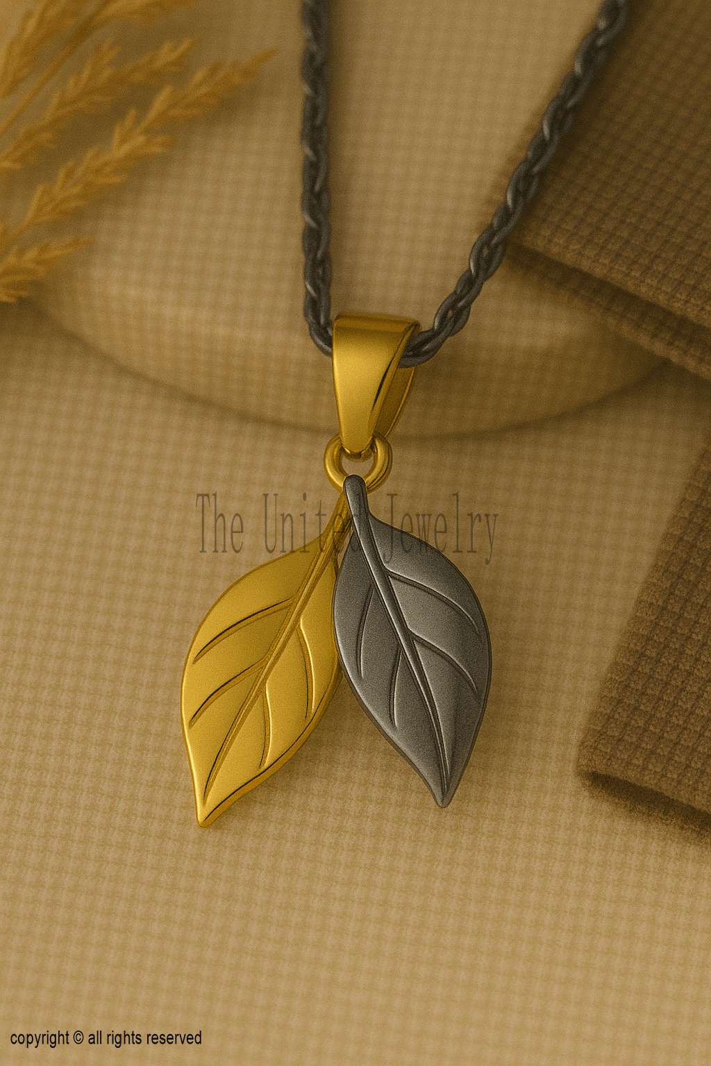 925 Sterling Silver Leaf Pendant | Two-Tone Gold & Silver Nature Necklace | Symbolic Botanical Jewelry Gift