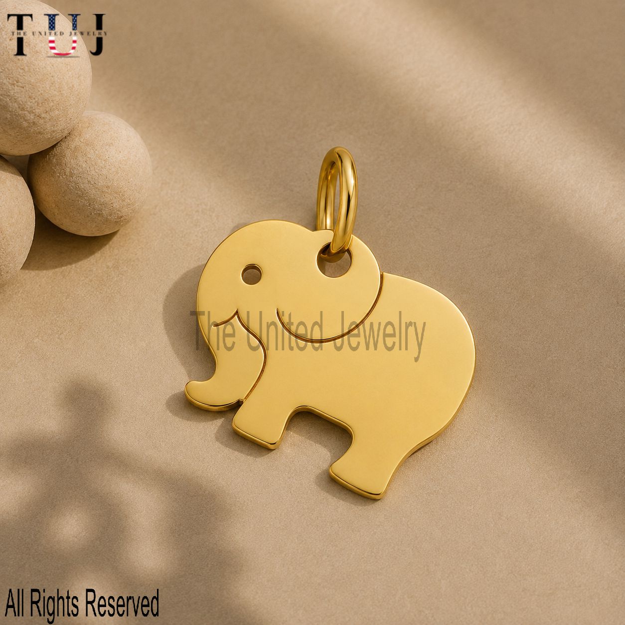 Gold Plated Elephant Pendant | Minimalist Good Luck Charm