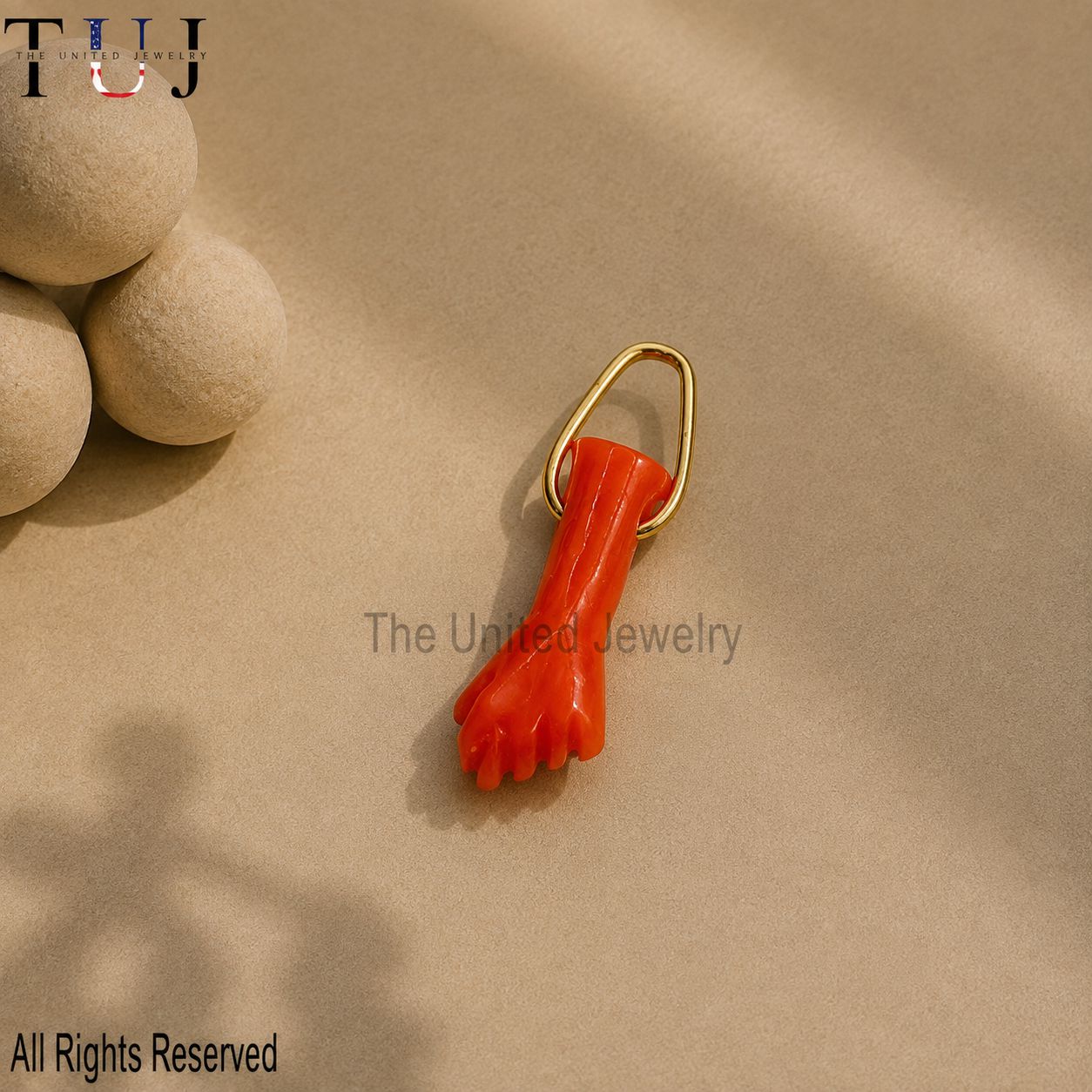 Carved Carnelian Figa Hand Lucky Charm Pendant 925 Sterling Silver Jewelry