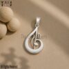 Sterling Silver Treble Clef Pendant | Music Note Necklace