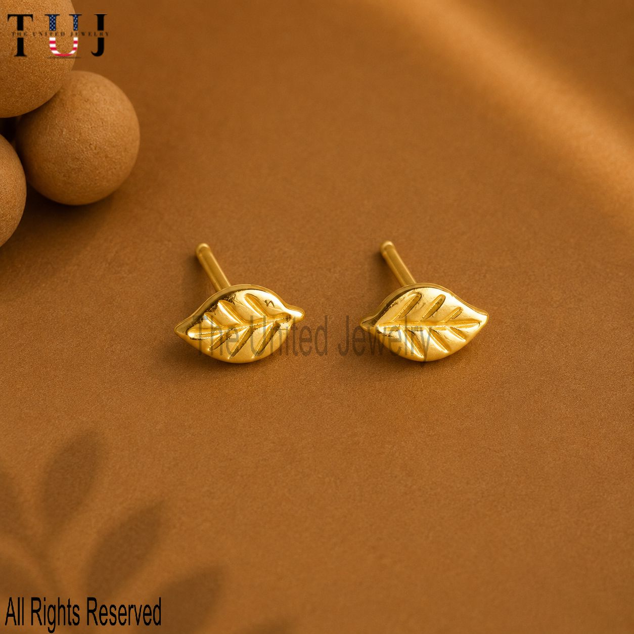 925 Silver Leaf Stud Earrings | Gold Plated Minimalist Jewelry