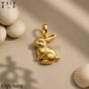 Sterling Silver Bunny Charm: 3D Rabbit Pendant, Easter Jewelry