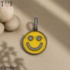 925 Sterling Silver Enamel Face Charm Diamond Pendant Jewelry