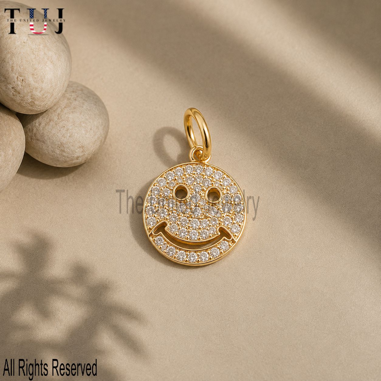 925 Sterling Silver Face Charm Diamond Pendant Jewelry