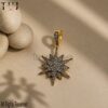 Pave Diamond Handmade Star Design Pendant 925 Sterling Silver Jewelry