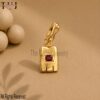 925 Sterling Silver Handmade Pave Ruby Small Charm Pendant Jewelry