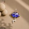 925 Sterling Silver Handmade Labradorite Cloud And Lighting Bolt Hanging Charm Pendant