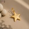 Handmade 14k Gold Star Charm Pendant Necklace