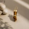 Handmade Carved Tiger Eye Gemstone Figa Hand In Sterling Silver Jewelry