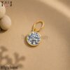 925 Sterling Silver Moissanite 5mm Round Pendant Jewelry
