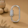 Handmade Pave Diamond Carabiner Clasp Lock Jewelry 925 Sterling Silver