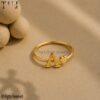 Personalized Gold Plated Sterling Silver Initial Heart Ring