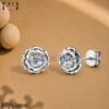 Sterling Silver Moissanite Flower Stud Earrings: Dainty Bridal Jewelry