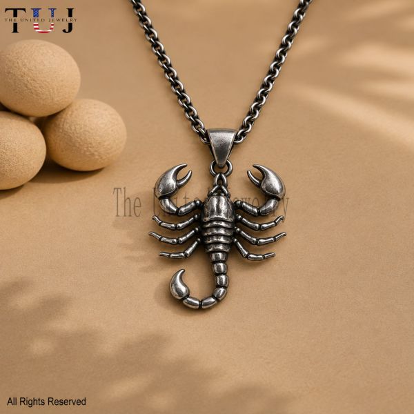 Handmade 925 Sterling Silver Scorpion Charm Pendant Jewelry