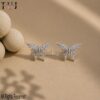 Pave Diamond Handmade Butterfly Stud Earrings For Women's
