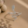 Handmade Snake Diamond Ring 925 Sterling Silver Jewelry