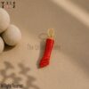 Carved Coral Figa Hand Lucky Charm Pendant 925 Sterling Silver Jewelry