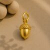 925 Sterling Silver Acorn Pendant | Gold Plated Nature Charm | Symbol of Strength & Growth