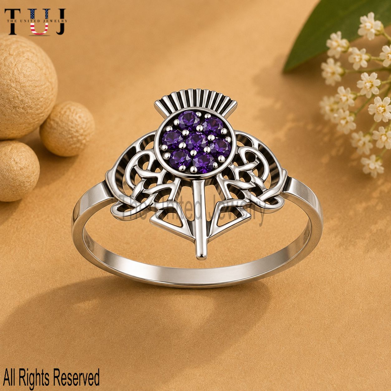 Amethyst Handmade Filigree Ring 925 Sterling Silver Jewelry
