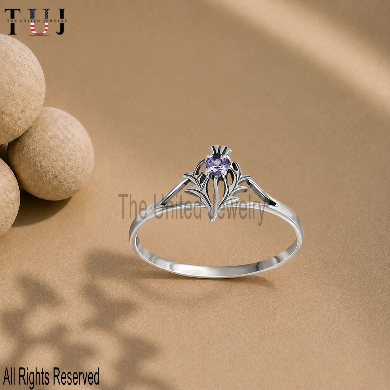 Amethyst Handmade Filigree Ring 925 Sterling Silver Jewelry