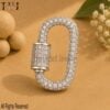 Yellow Gold Plating Handmade Pave Diamond Carabiner Clasp Lock Jewelry