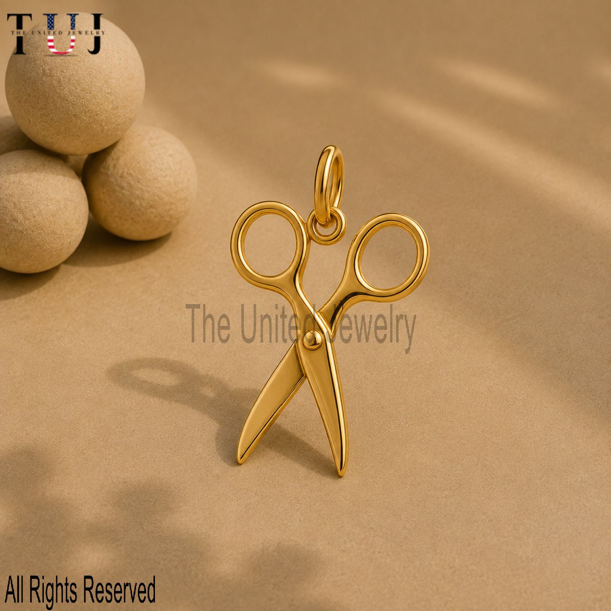 Gold Plated 925 Sterling Silver Scissors Pendant Necklace, Hairdresser Charm, Barber Jewelry, Minimal Gift