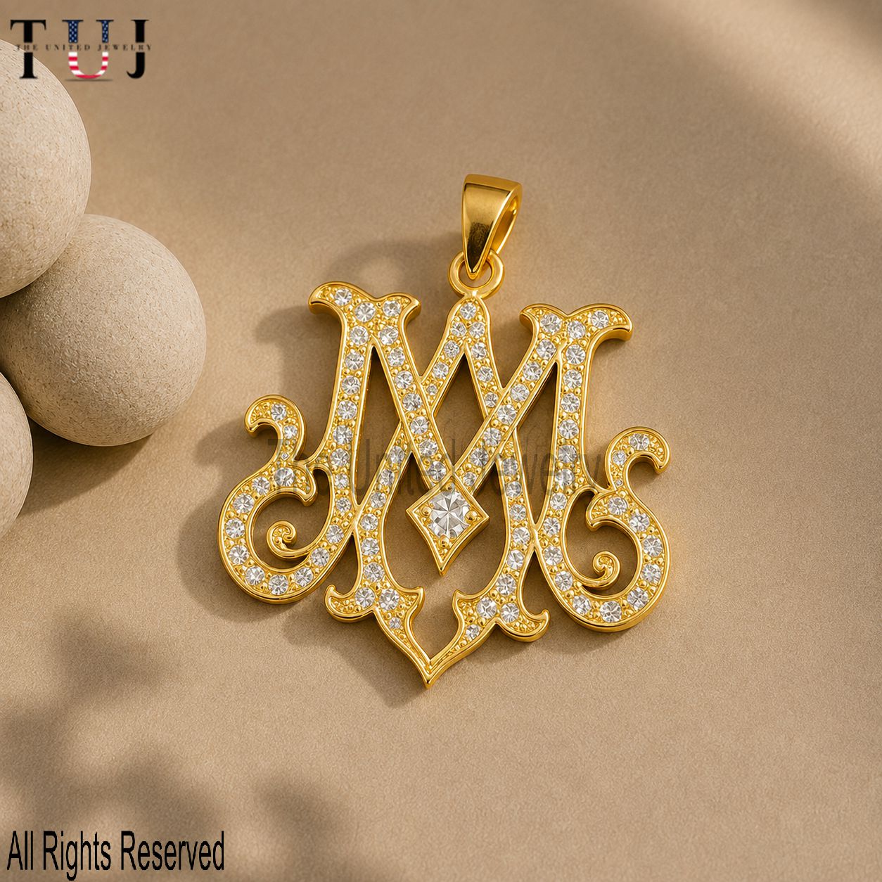 925 Sterling Silver Moissanite Initial Pendant Necklace - Personalized Alphabet Charm