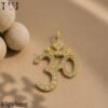 Pave Diamond "OM" Religious Pendant 925 Sterling Silver Jewelry