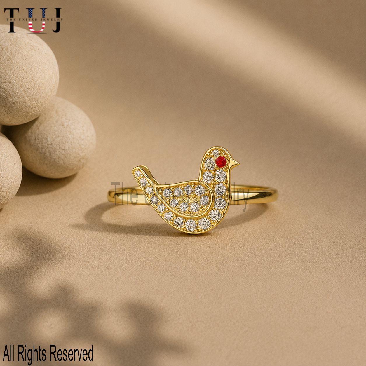 CZ Bird Ring | 925 Sterling Silver, Adjustable Animal Ring