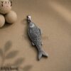 Sterling Silver Fish Pendant – Ornate Engraved Vintage Necklace