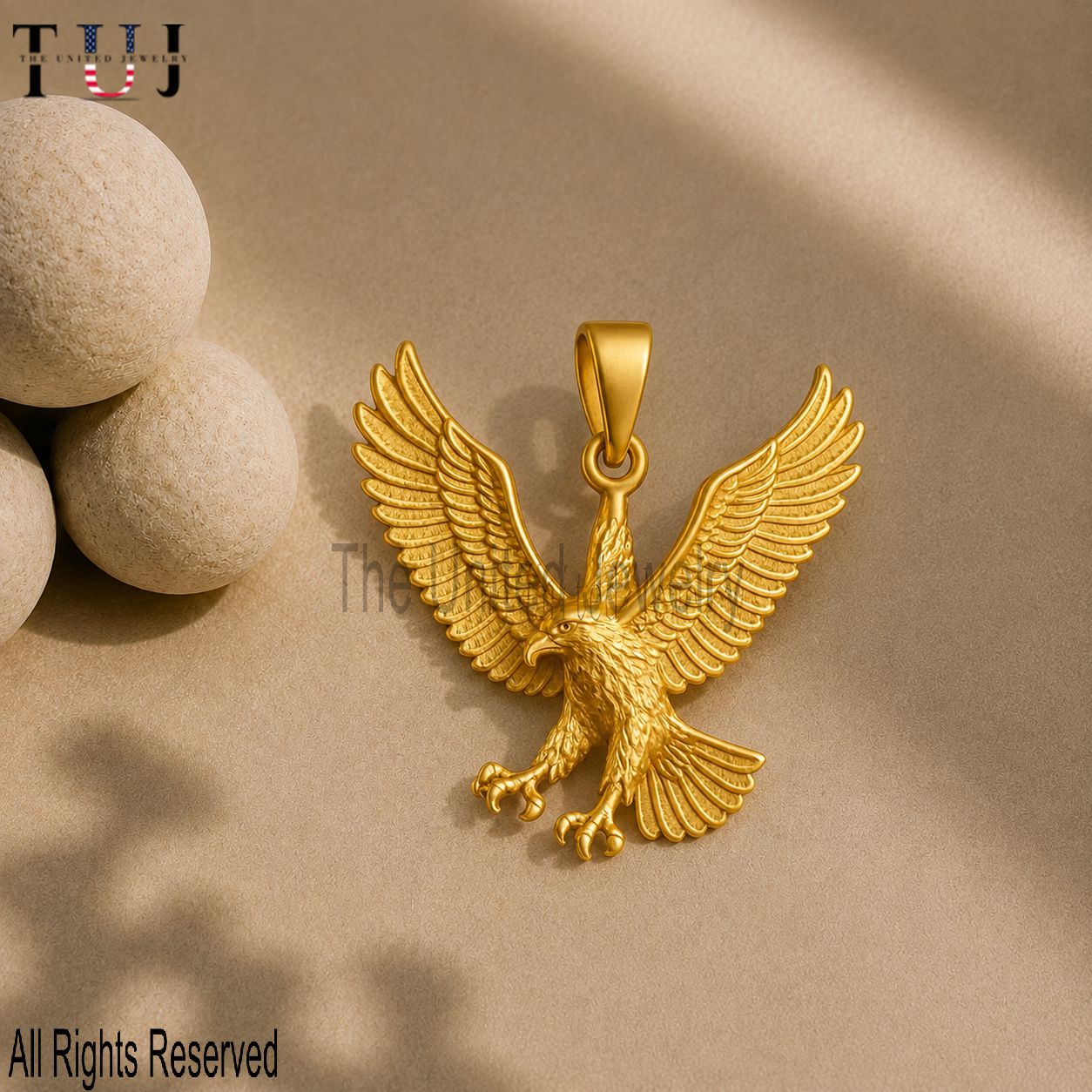 Gold Plated Sterling Silver Eagle Pendant | Symbol of Freedom