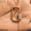 14K Yellow Gold Diamond Carabiner Lock | Handmade Connector Pendant