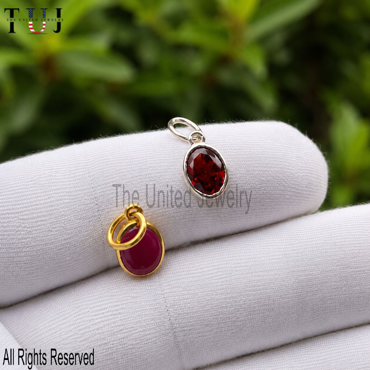 Ruby Birthstone Pendant: Small Sterling Silver Charm, Dainty Jewelry