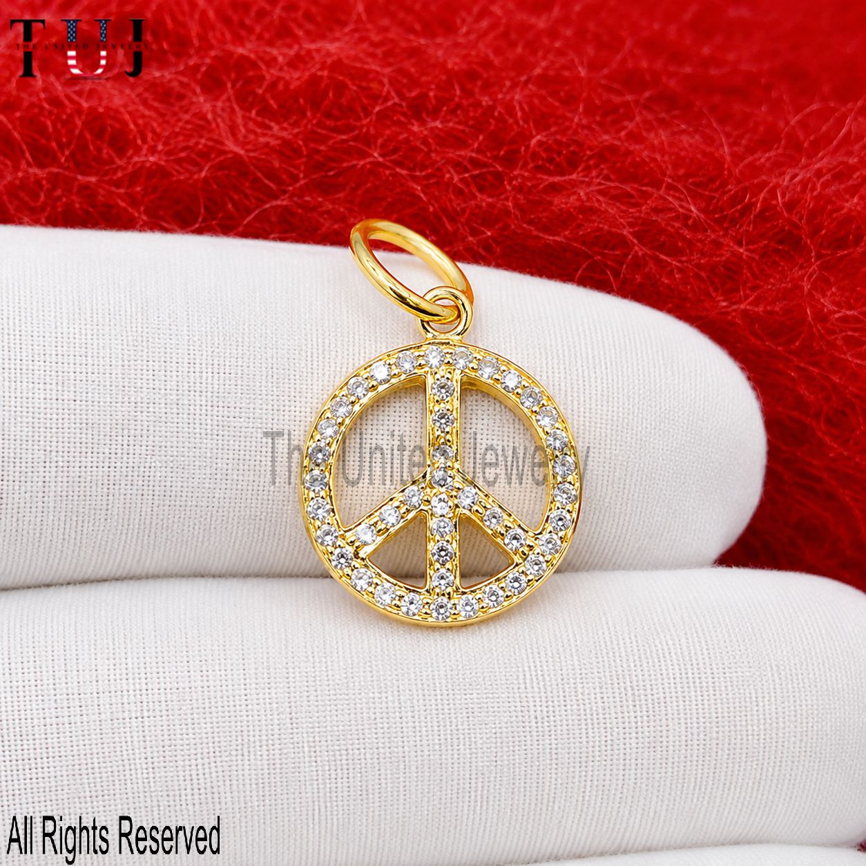 925 Sterling Silver Peace Diamond Charm Pendant Jewelry
