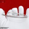 Pave Diamond Handmade Round Bracelet In 925 Sterling Silver Jewelry