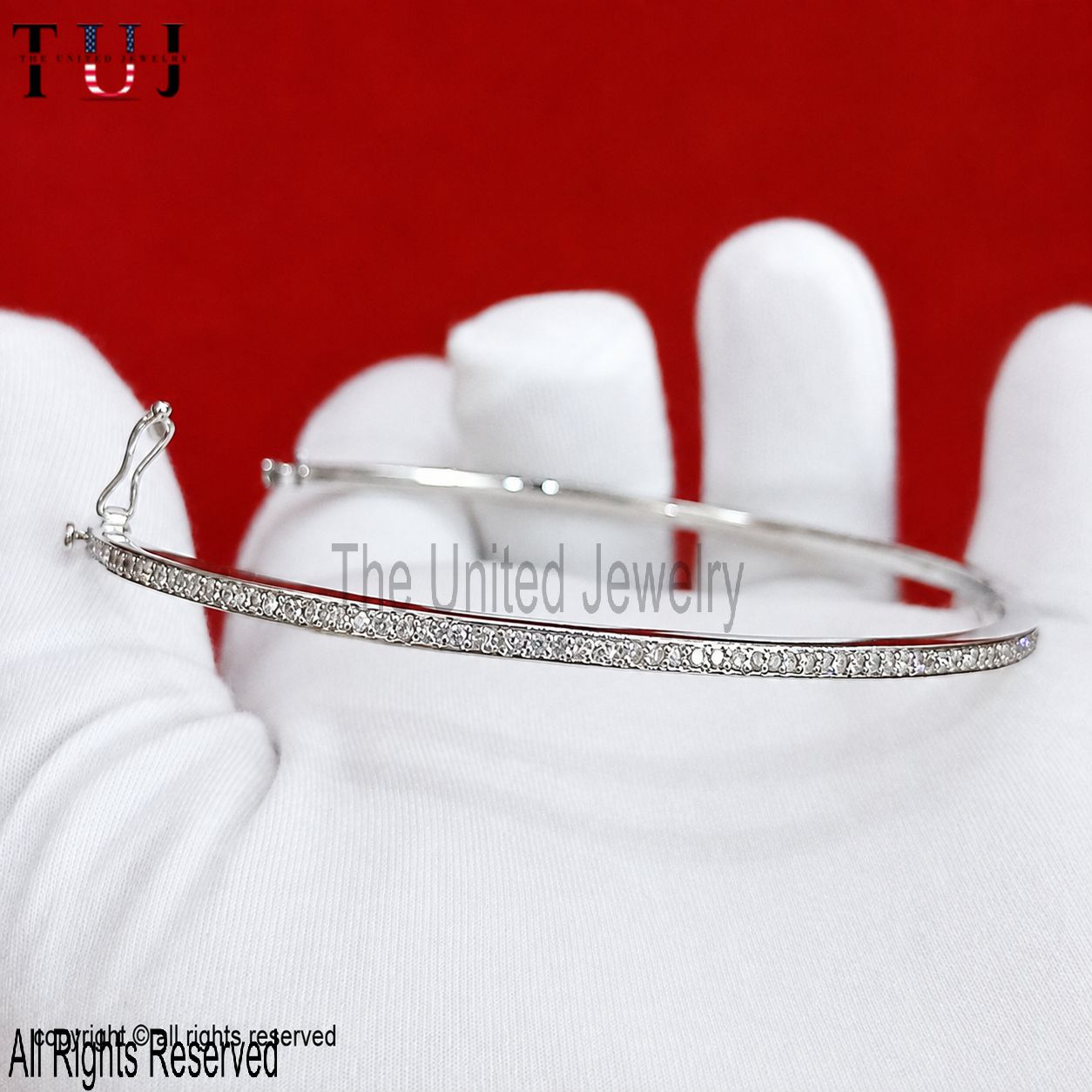 Pave Diamond Handmade Round Bracelet In 925 Sterling Silver Jewelry